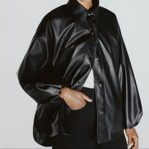 Faux Leather Jacket Black